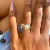 5.7ct Pear Cut White Sapphire Bypass Wedding Ring Set