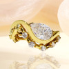 5.7ct Pear Cut White Sapphire Bypass Wedding Ring Set