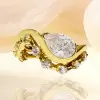 5.7ct Pear Cut White Sapphire Bypass Wedding Ring Set