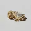 5.7ct Pear Cut White Sapphire Bypass Wedding Ring Set
