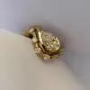 5.7ct Pear Cut White Sapphire Bypass Wedding Ring Set