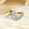 4.2ct Pear Cut Asymmetric Cloud Bypass Paved Engagement Ring