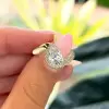 4.2ct Pear Cut Asymmetric Cloud Bypass Paved Engagement Ring