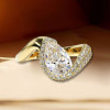 4.2ct Pear Cut Asymmetric Cloud Bypass Paved Engagement Ring
