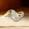 4.2ct Pear Cut Asymmetric Cloud Bypass Paved Engagement Ring