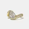 4.2ct Pear Cut Asymmetric Cloud Bypass Paved Engagement Ring