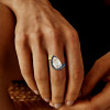 4.2ct Pear Cut White Sapphire Bypass Paved Engagement Ring