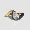 4.2ct Pear Cut White Sapphire Bypass Paved Engagement Ring