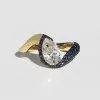 4.2ct Pear Cut White Sapphire Bypass Paved Engagement Ring