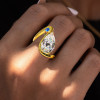 4.2ct Pear Cut Asymmetric Modern Engagement Ring