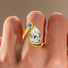 4.2ct Pear Cut Asymmetric Modern Engagement Ring