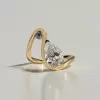 4.2ct Pear Cut Asymmetric Modern Engagement Ring