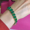48ctw Gradient Size Emerald Statement Bracelet