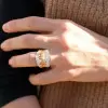 4ctw Round Cut Flush Set Bold Cocktail Ring
