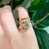 3ct Round Cut Asymmetric Comtemporary Pinky Ring