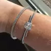 5ct Asscher Cut White Sapphire Simple Bypass Bangle