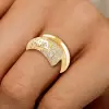 Flush Set Asymmetric Contemporary Cocktail Ring