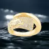 Flush Set Asymmetric Contemporary Cocktail Ring
