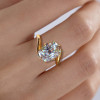 5ct Cushion Cut Modern Style Bypass Engagement Ring