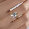 5ct Cushion Cut Modern Style Bypass Engagement Ring