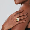 16mm Width 5ct Round Cut White Sapphire Bold Cocktail Ring