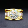 16mm Width 5ct Round Cut White Sapphire Bold Cocktail Ring