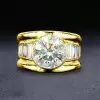 16mm Width 5ct Round Cut White Sapphire Bold Cocktail Ring