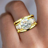 16mm Width 5ct Round Cut White Sapphire Bold Cocktail Ring