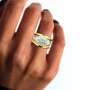 16mm Width 5ct Round Cut White Sapphire Bold Cocktail Ring