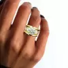 16mm Width 5ct Round Cut White Sapphire Bold Cocktail Ring