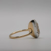 6.2ct Tilted Pear Cut Simple Two Tone Engagement Ring
