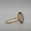 6.2ct Tilted Pear Cut Simple Two Tone Engagement Ring