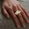 6ct Emerald Cut Love Hands Promise Ring