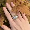 5ctw Round Cut White Sapphire Vintage Cocktail Ring