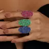9ctw Multi-cut Multicolor Sapphire Wide Cocktail Ring