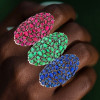 9ctw Multi-cut Multicolor Sapphire Wide Cocktail Ring