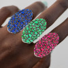 9ctw Multi-cut Multicolor Sapphire Wide Cocktail Ring