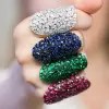 9ctw Multi-cut Multicolor Sapphire Wide Cocktail Ring