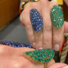 9ctw Multi-cut Multicolor Sapphire Wide Cocktail Ring