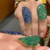 9ctw Multi-cut Multicolor Sapphire Wide Cocktail Ring