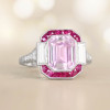 6ct Emerald Cut Pink Sapphire Vintage Engagement Ring