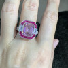 6ct Emerald Cut Pink Sapphire Vintage Engagement Ring