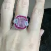 6ct Emerald Cut Pink Sapphire Vintage Engagement Ring