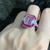 6ct Emerald Cut Pink Sapphire Vintage Engagement Ring