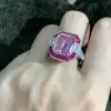 6ct Emerald Cut Pink Sapphire Vintage Engagement Ring