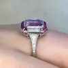 6ct Emerald Cut Pink Sapphire Vintage Engagement Ring
