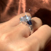 5ct Oval Cut Three Stone Art Deco Engagement Ring