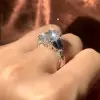 5ct Oval Cut Three Stone Art Deco Engagement Ring