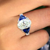 5ct Oval Cut Three Stone Art Deco Engagement Ring