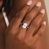 5ct Oval Cut Three Stone Art Deco Engagement Ring